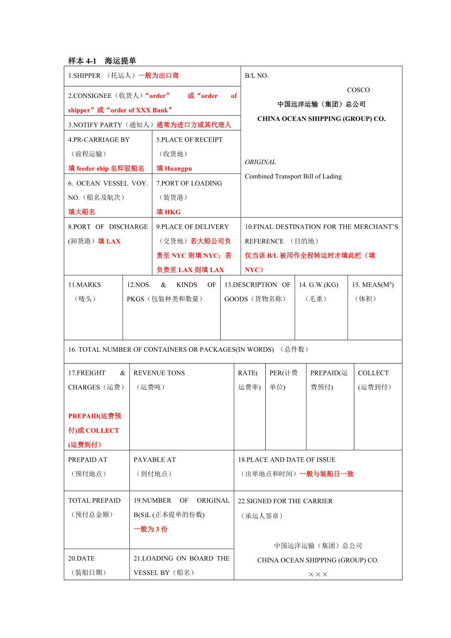 國(guó)際海運(yùn)的正確提單方式